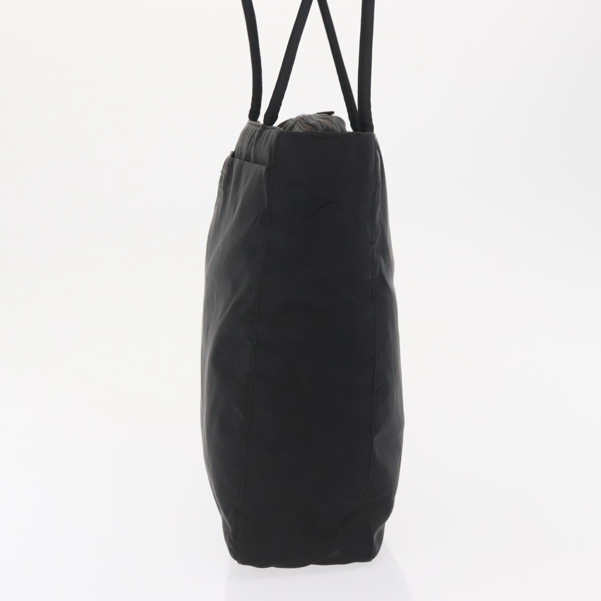 PRADA Tote Bag Nylon Black Silver Auth ep12992