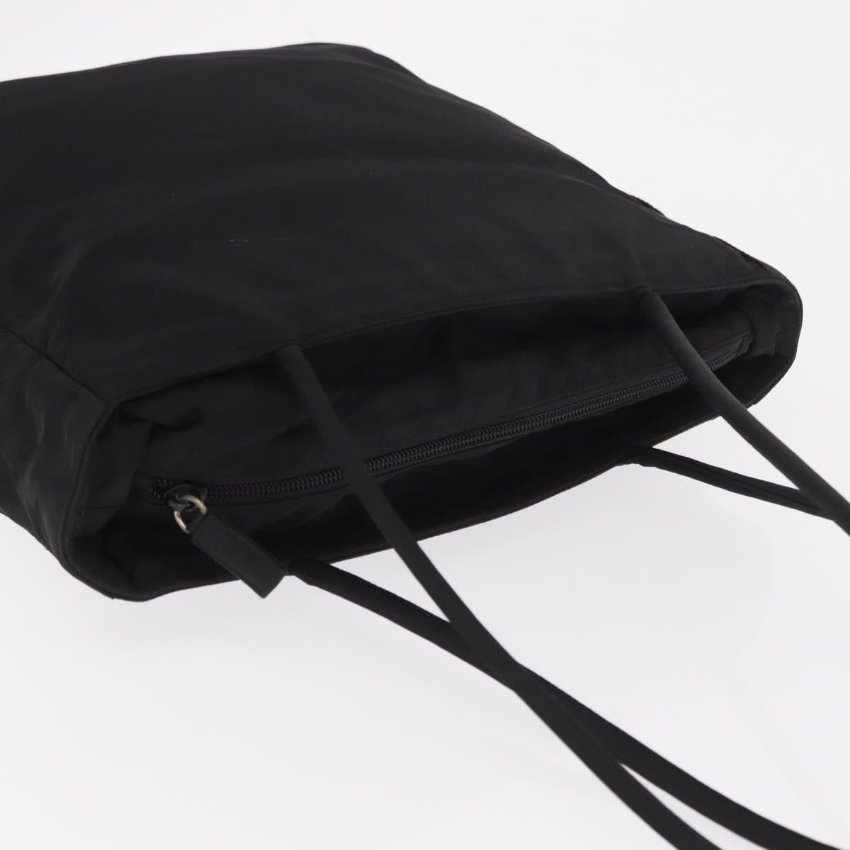 PRADA Tote Bag Nylon Black Silver Auth ep12992