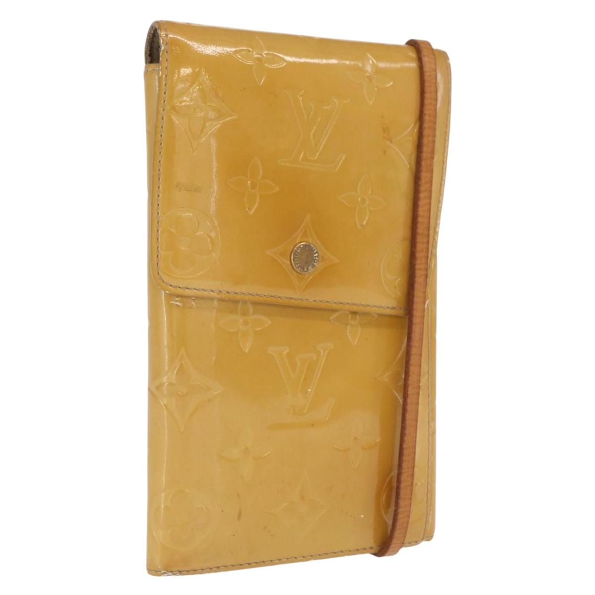 LOUIS VUITTON Monogram Vernis Walker Wallet Beige M91074 LV Auth ep13003