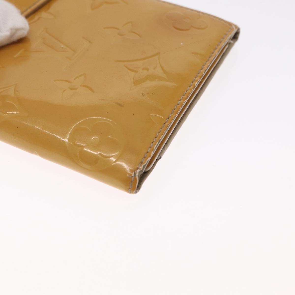 LOUIS VUITTON Monogram Vernis Walker Wallet Beige M91074 LV Auth ep13003