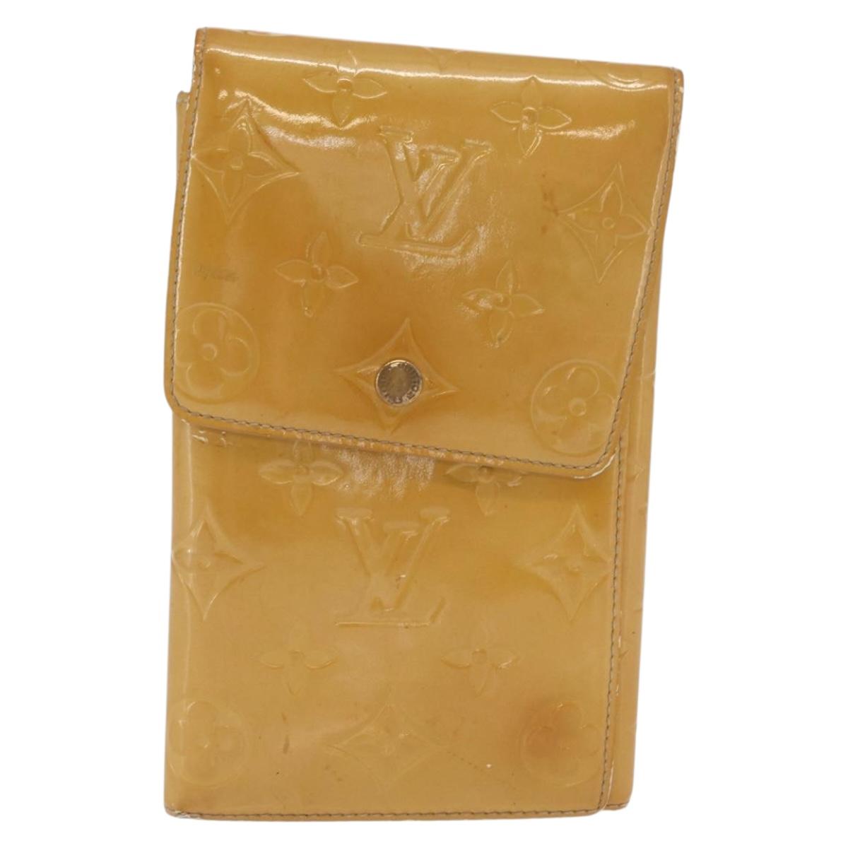 LOUIS VUITTON Monogram Vernis Walker Wallet Beige M91074 LV Auth ep13003