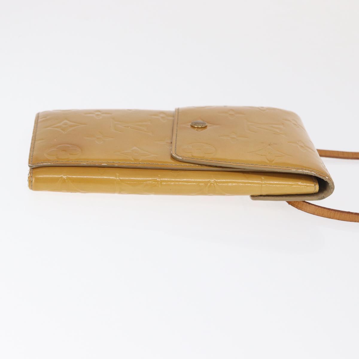 LOUIS VUITTON Monogram Vernis Walker Wallet Beige M91074 LV Auth ep13003