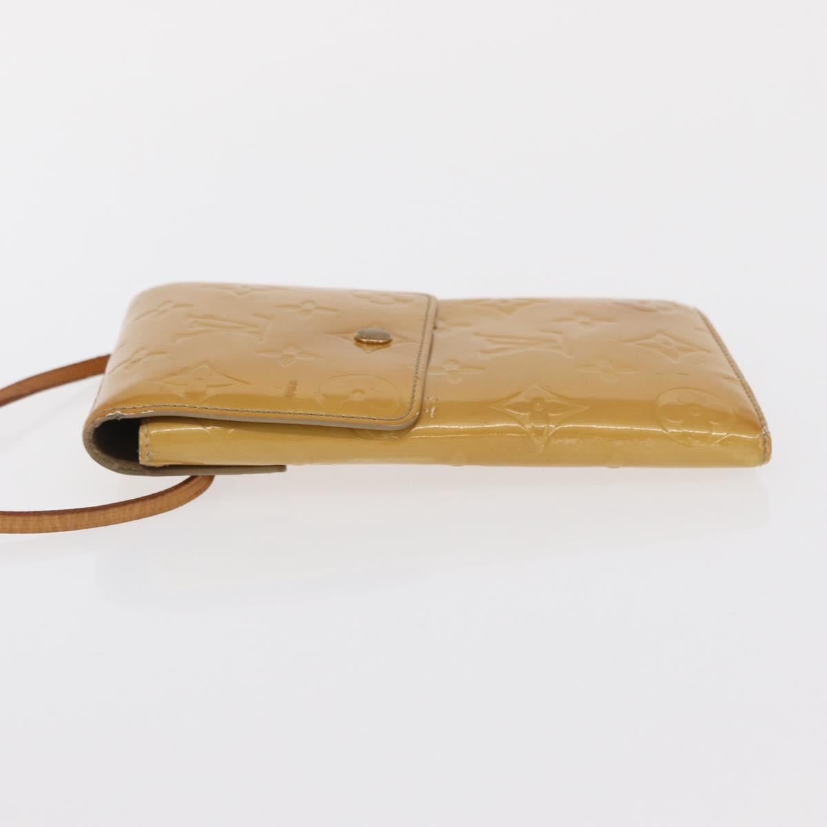 LOUIS VUITTON Monogram Vernis Walker Wallet Beige M91074 LV Auth ep13003