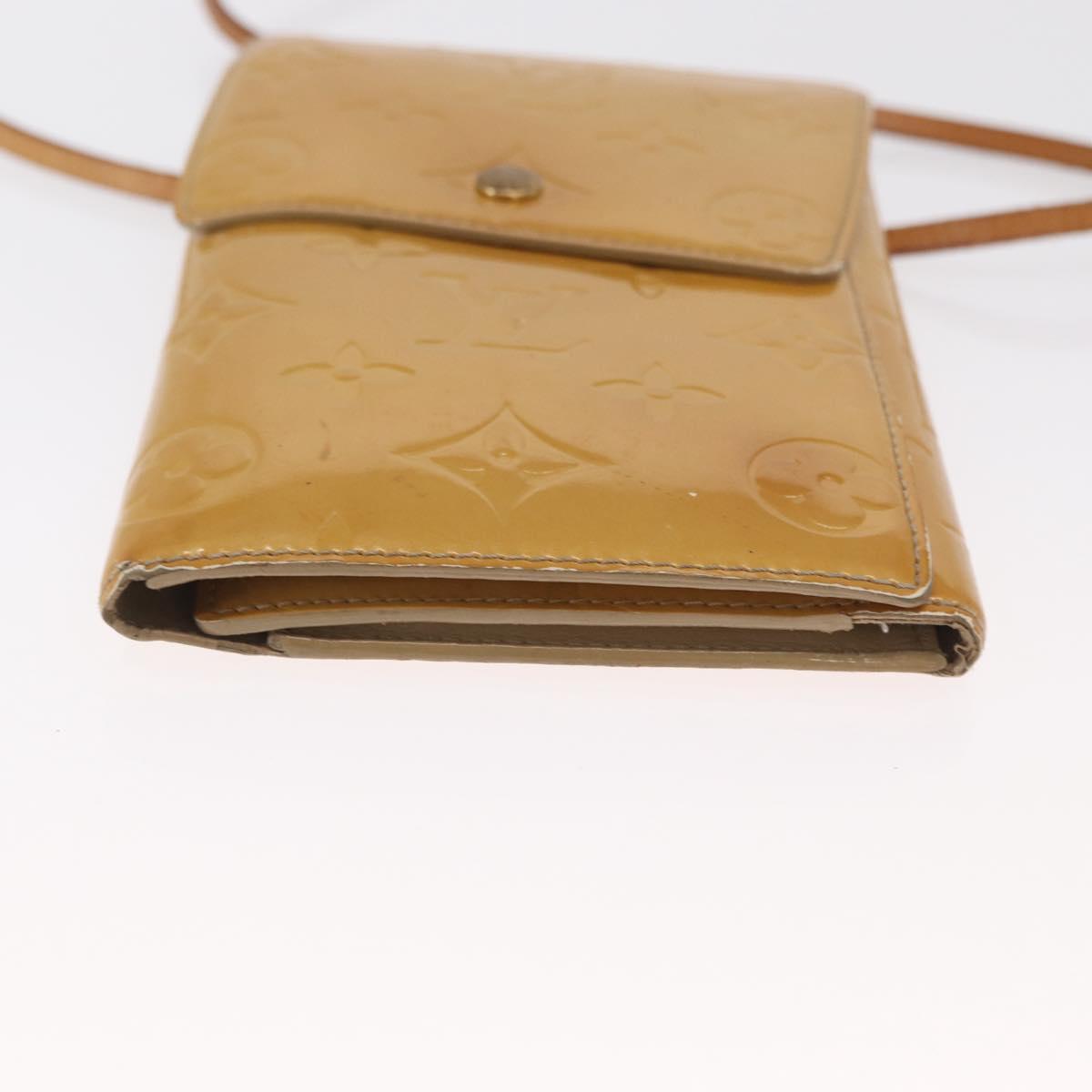 LOUIS VUITTON Monogram Vernis Walker Wallet Beige M91074 LV Auth ep13003