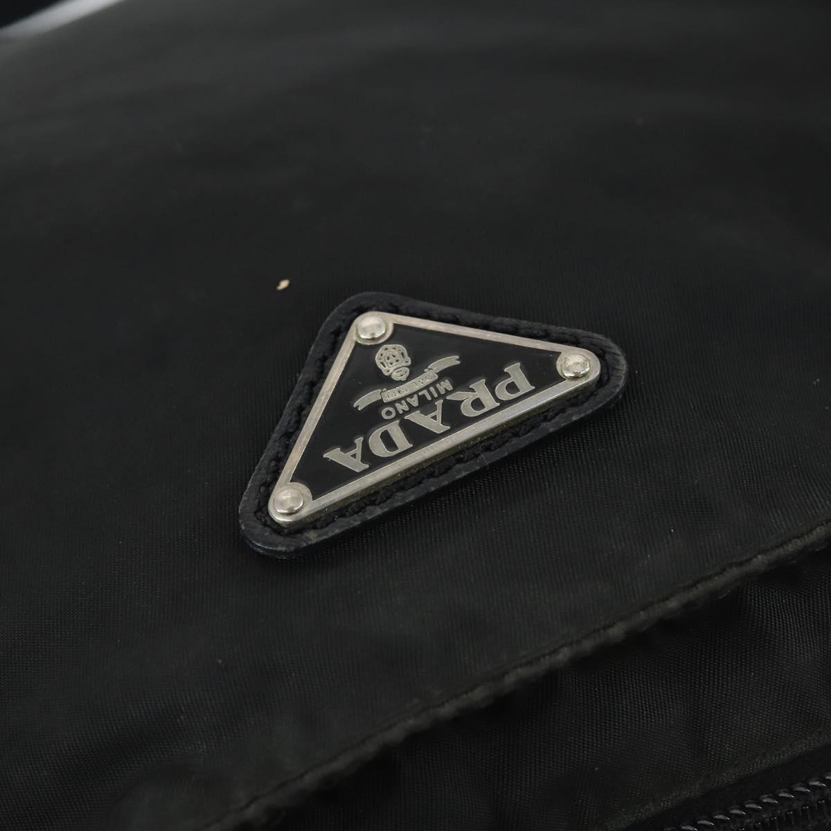 PRADA Shoulder Bag Nylon Black Silver Auth ep13020