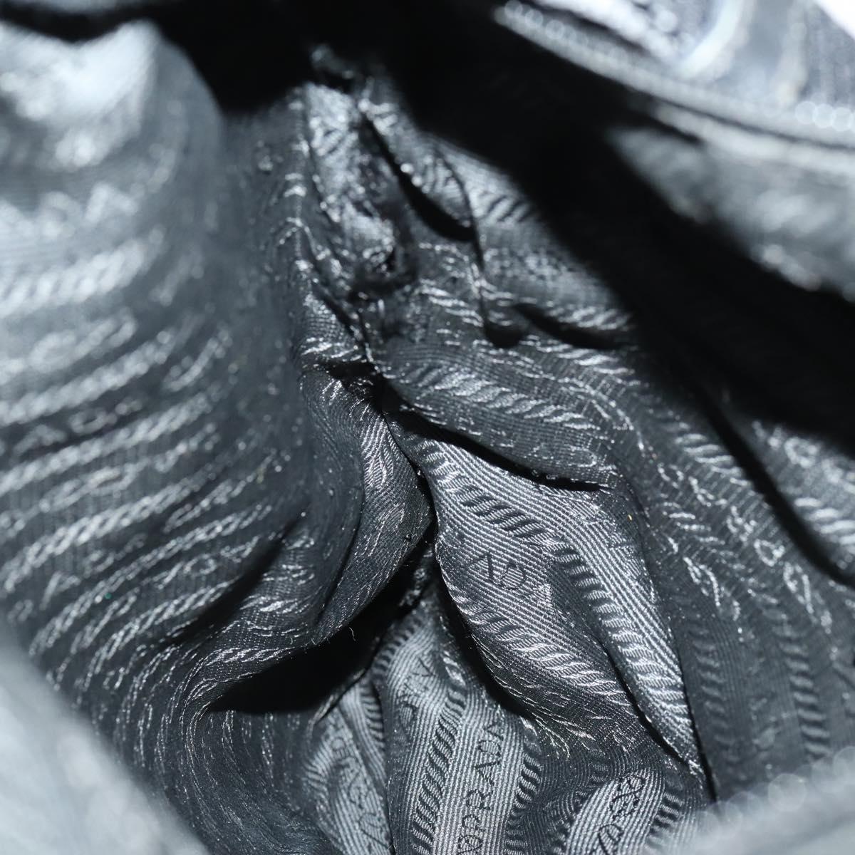PRADA Shoulder Bag Nylon Black Silver Auth ep13020