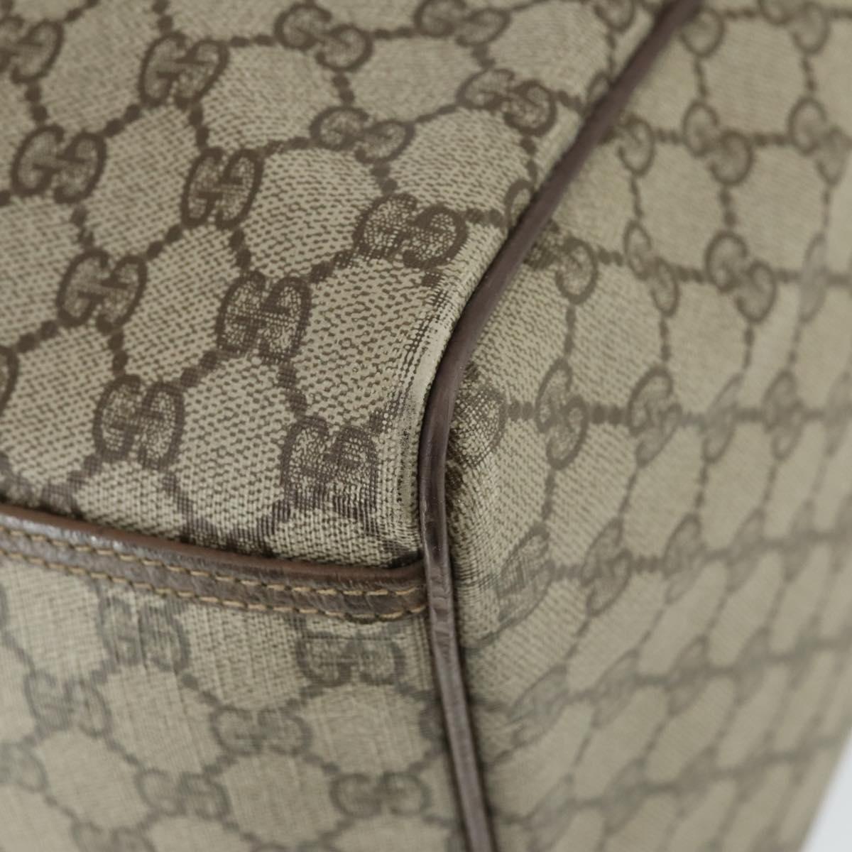 GUCCI GG Supreme Boston Bag PVC Leather Beige Gold 012 3754 6081 Auth ep13021