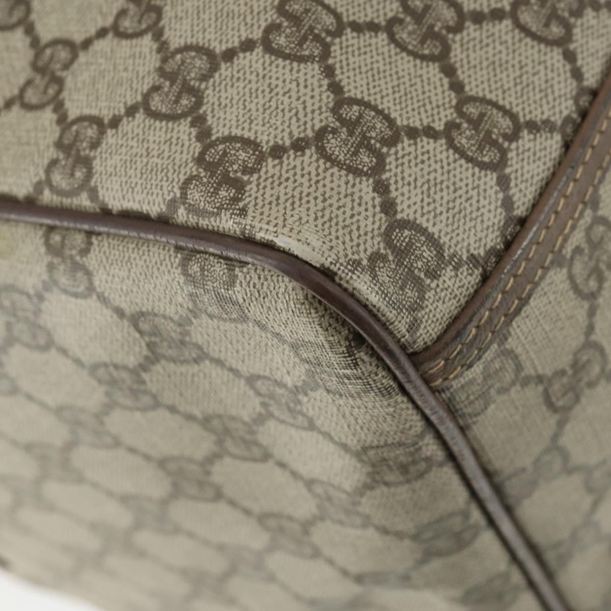 GUCCI GG Supreme Boston Bag PVC Leather Beige Gold 012 3754 6081 Auth ep13021