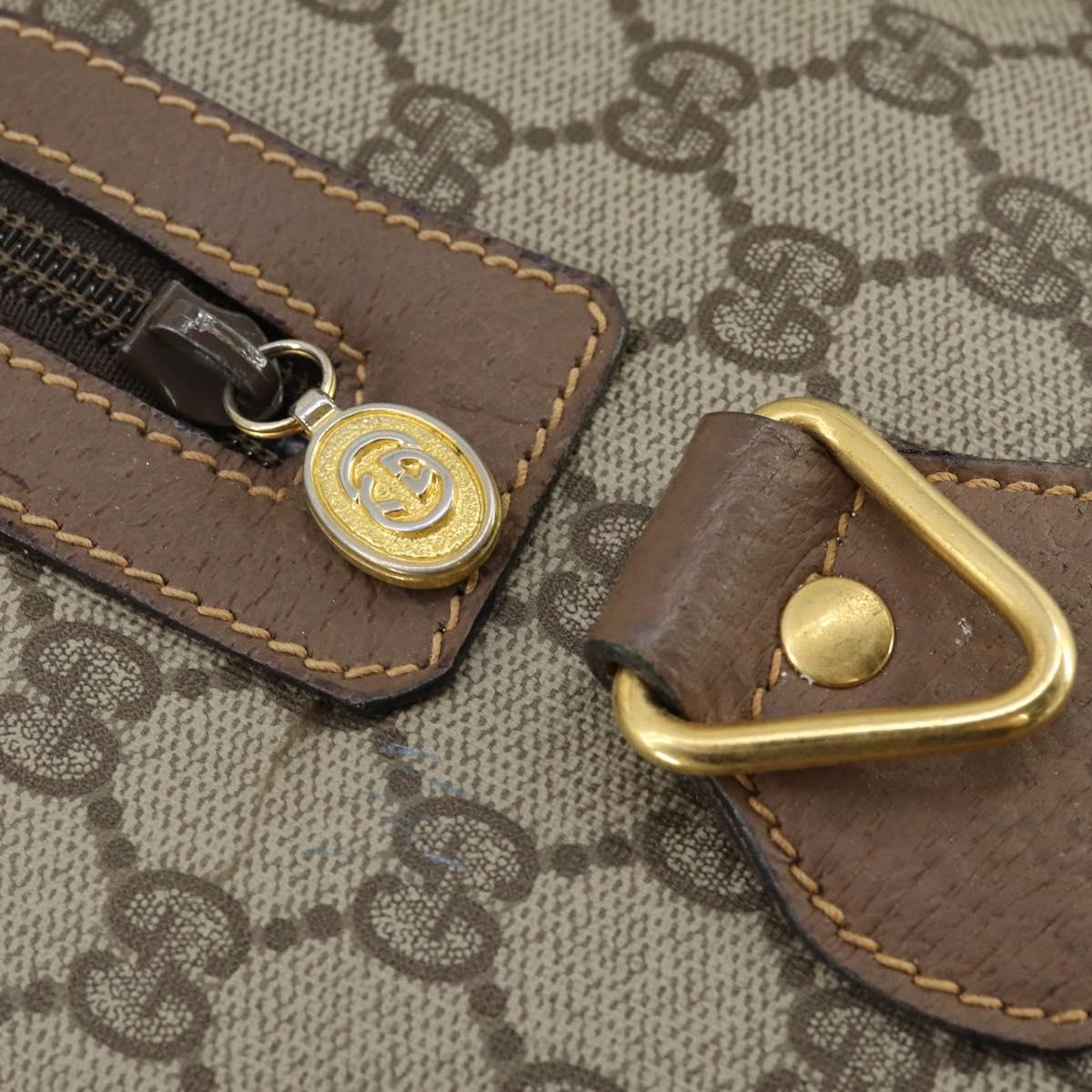 GUCCI GG Supreme Boston Bag PVC Leather Beige Gold 012 3754 6081 Auth ep13021