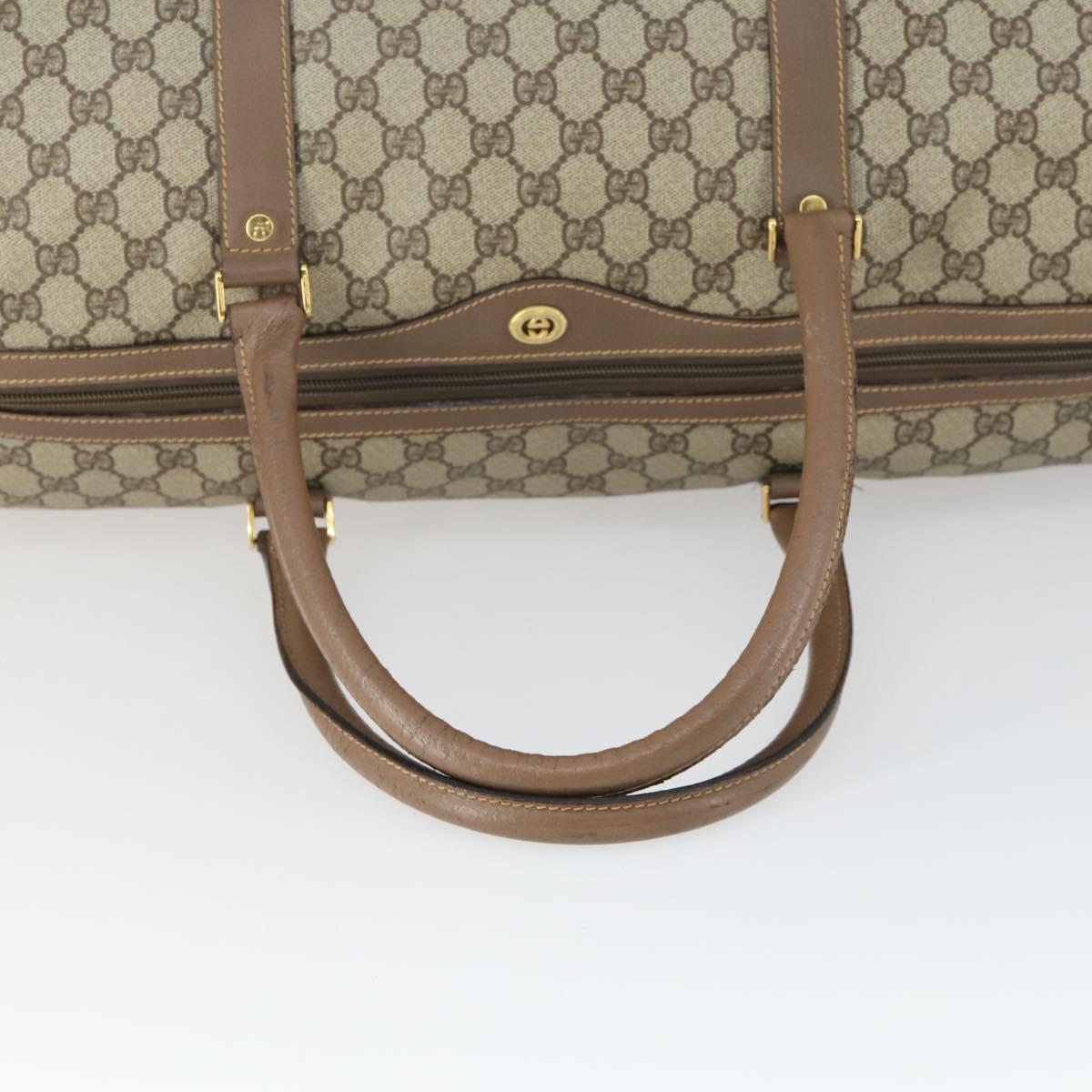 GUCCI GG Supreme Boston Bag PVC Leather Beige Gold 012 3754 6081 Auth ep13021