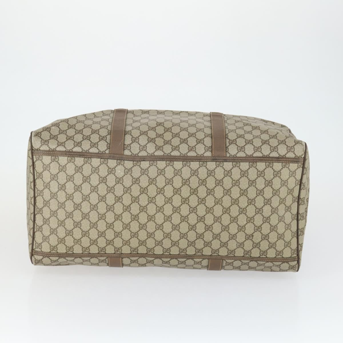 GUCCI GG Supreme Boston Bag PVC Leather Beige Gold 012 3754 6081 Auth ep13021