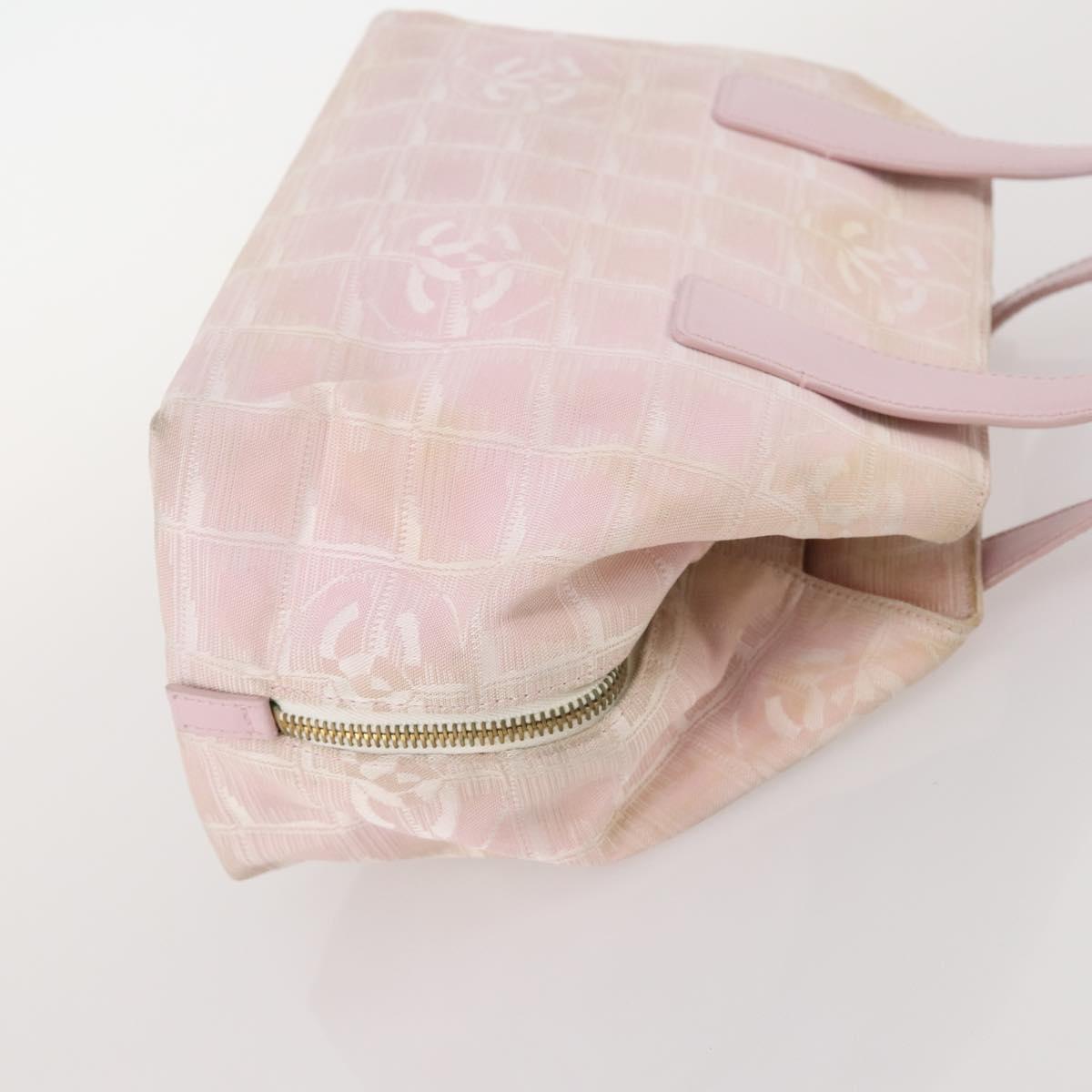 CHANEL New TravelLine Bag Nylon 3 Set Pink CC Auth ep13031