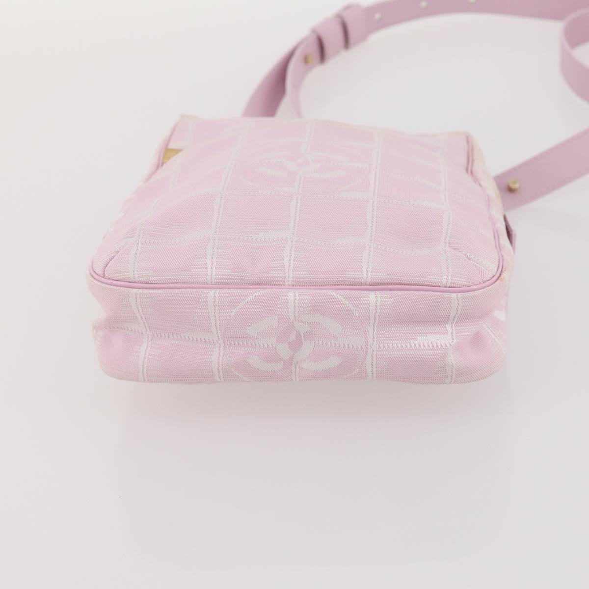 CHANEL New TravelLine Bag Nylon 3 Set Pink CC Auth ep13031