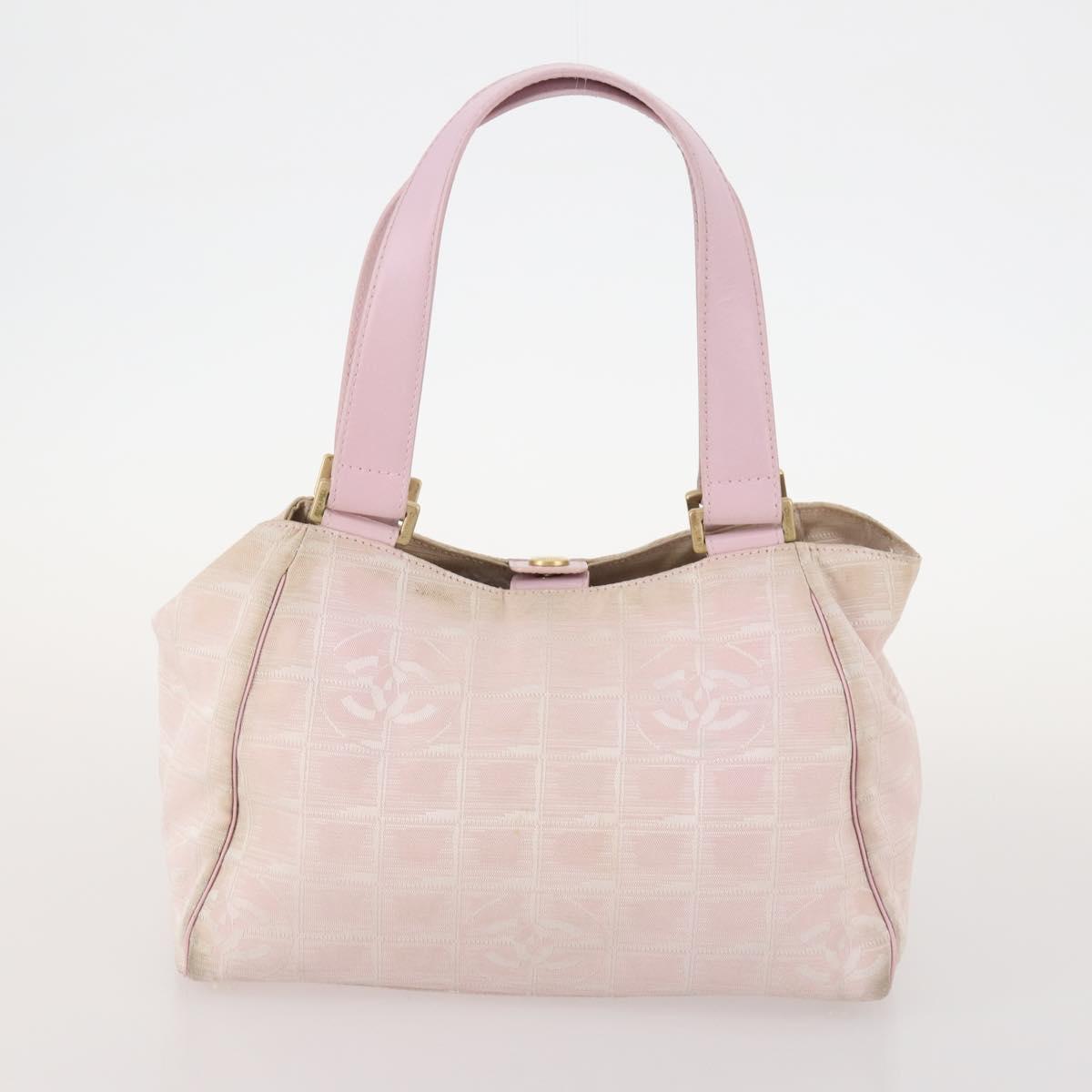 CHANEL New TravelLine Bag Nylon 3 Set Pink CC Auth ep13031