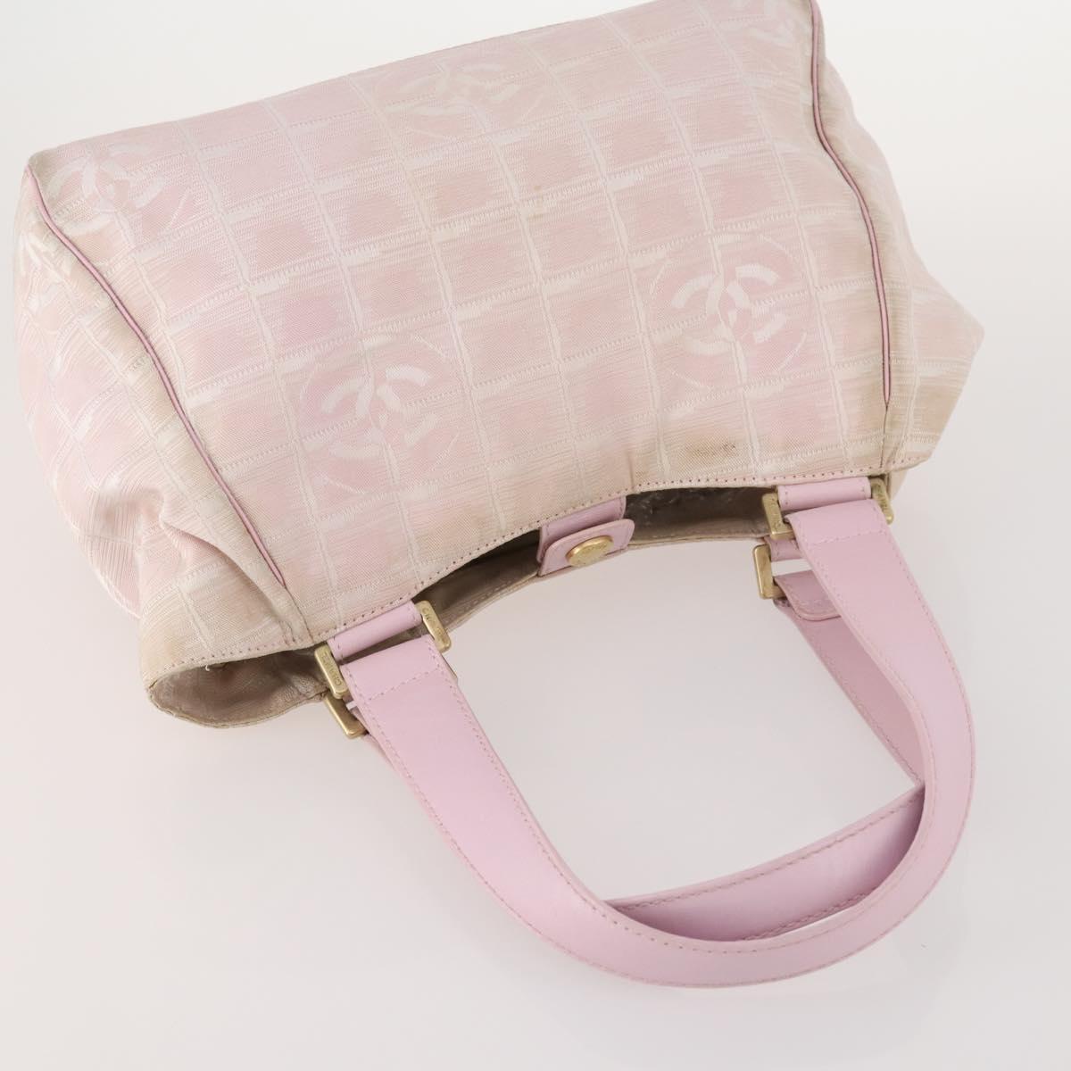 CHANEL New TravelLine Bag Nylon 3 Set Pink CC Auth ep13031
