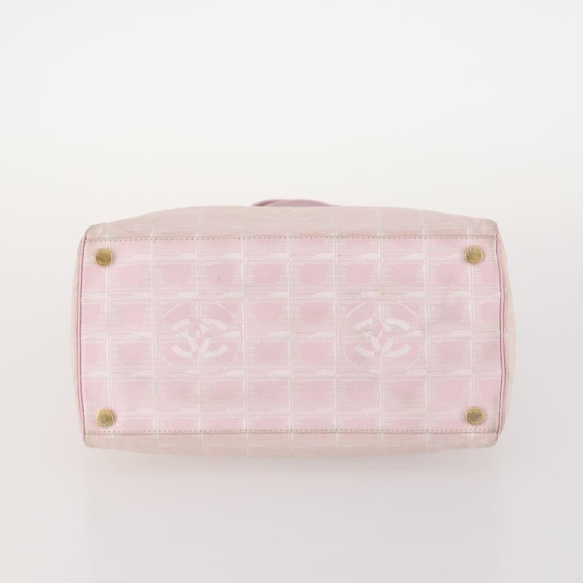 CHANEL New TravelLine Bag Nylon 3 Set Pink CC Auth ep13031