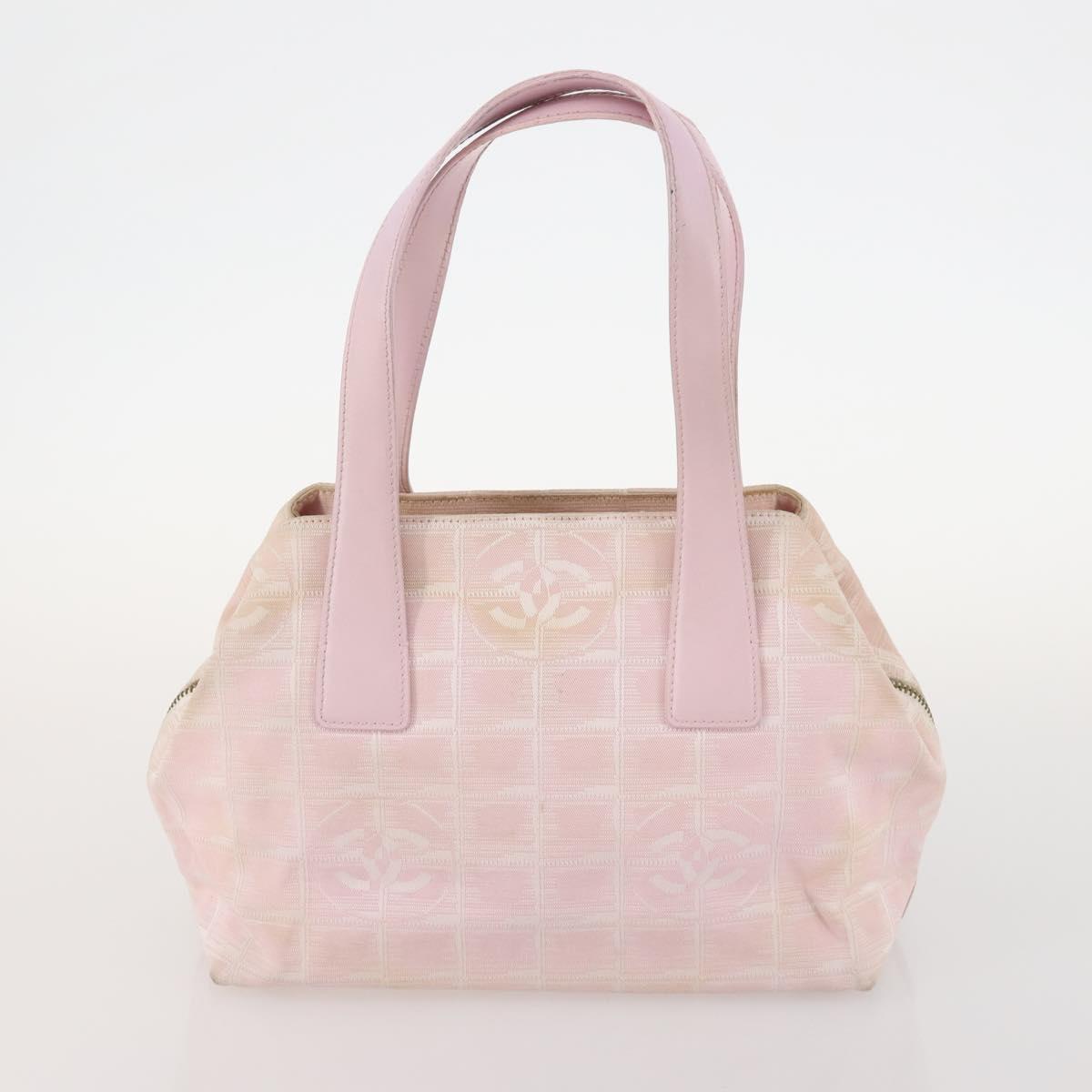 CHANEL New TravelLine Bag Nylon 3 Set Pink CC Auth ep13031