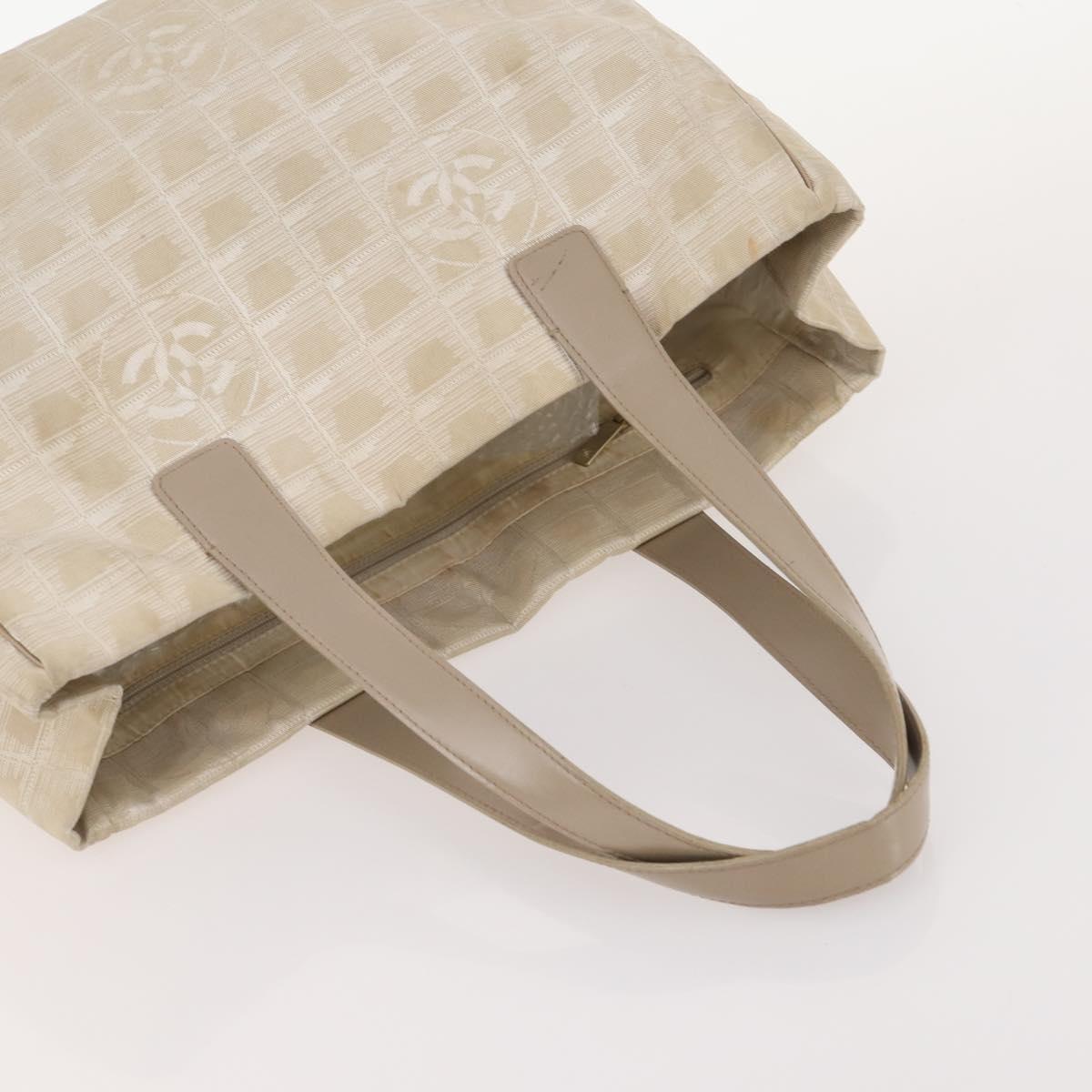 CHANEL New Travel Line Tote Bag Nylon 3 Set Beige CC Auth ep13032