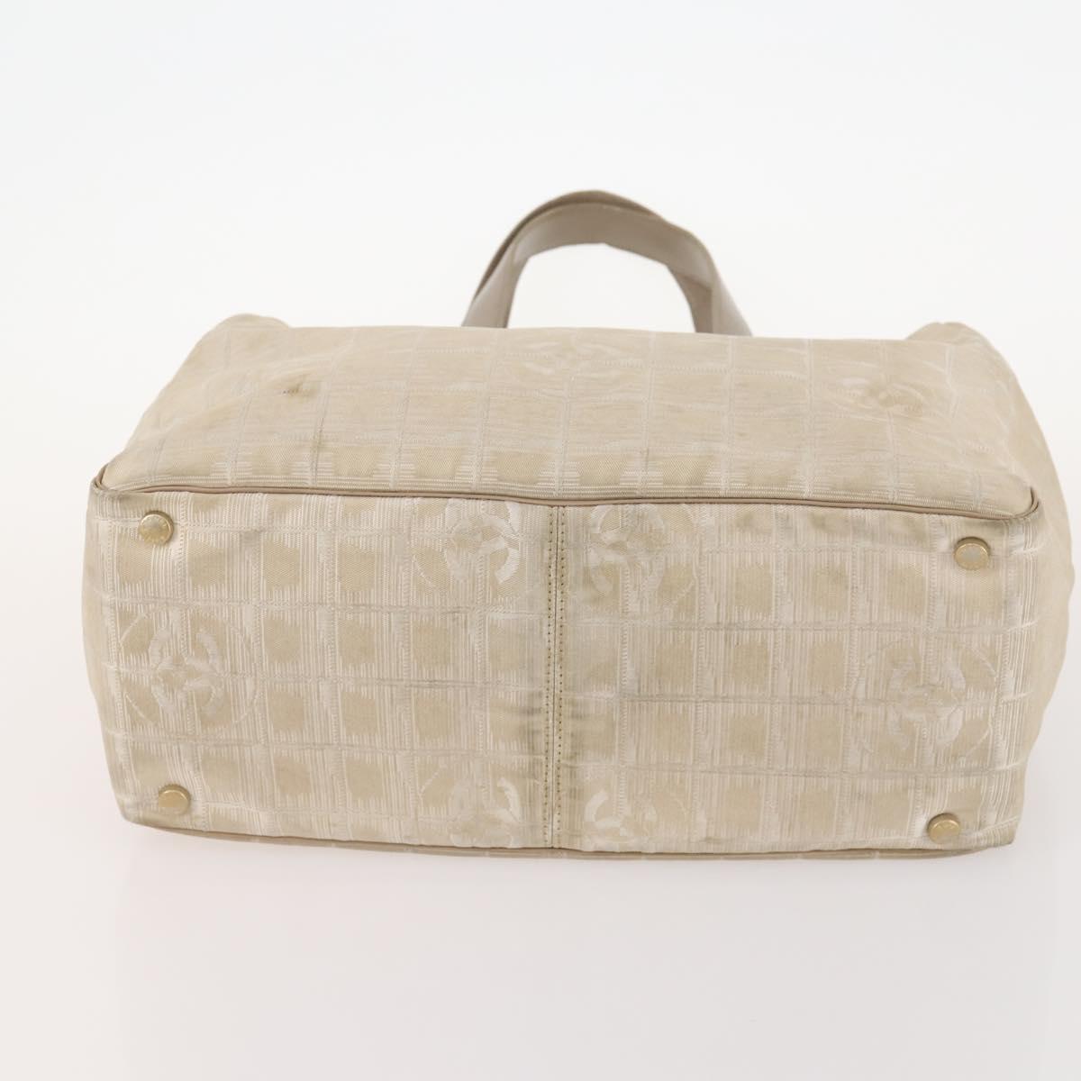 CHANEL New Travel Line Tote Bag Nylon 3 Set Beige CC Auth ep13032