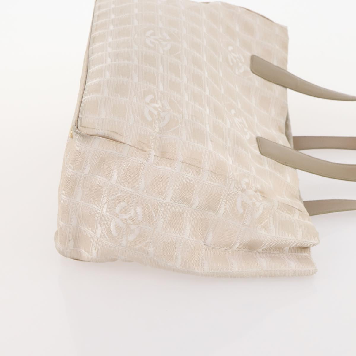 CHANEL New Travel Line Tote Bag Nylon 3 Set Beige CC Auth ep13032