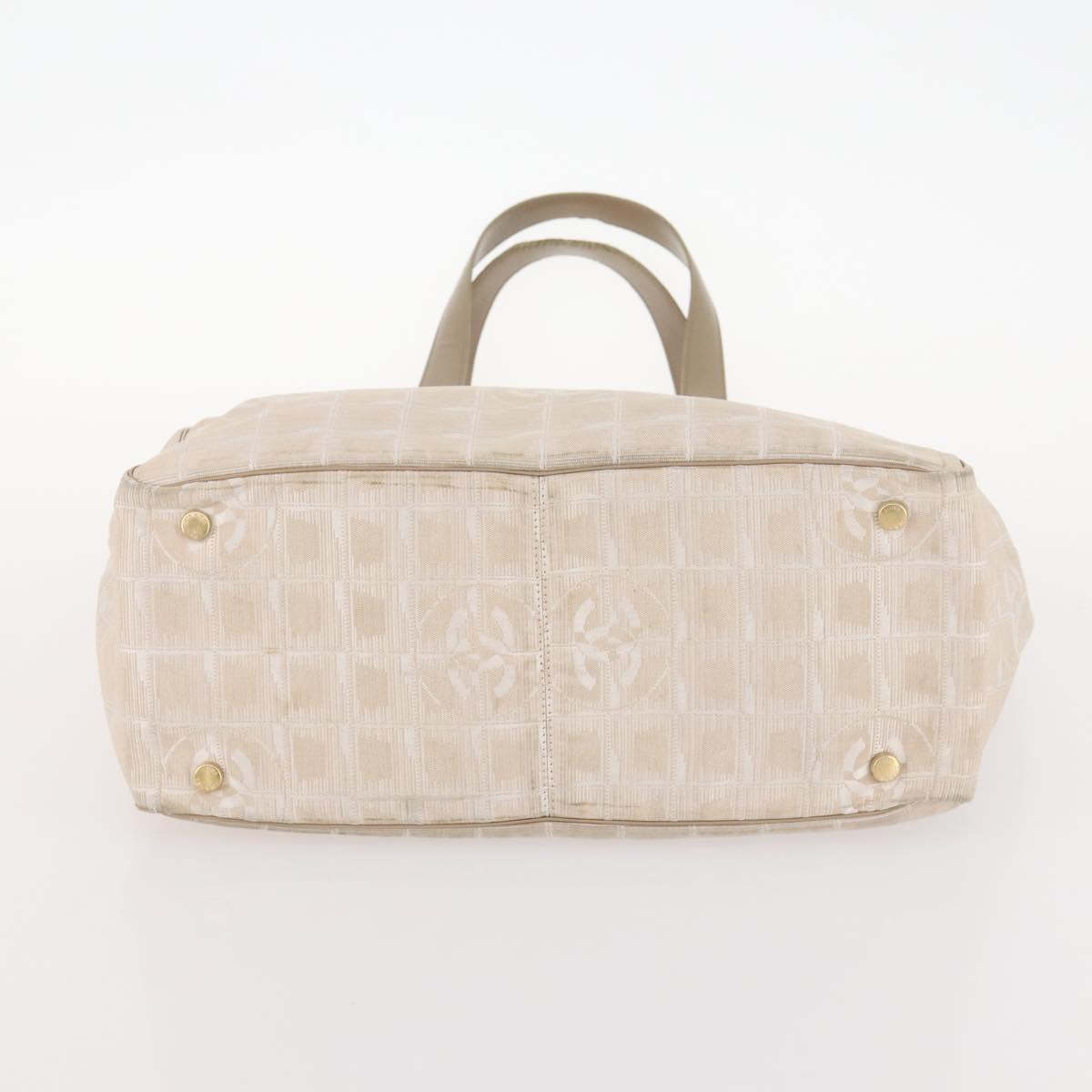 CHANEL New Travel Line Tote Bag Nylon 3 Set Beige CC Auth ep13032