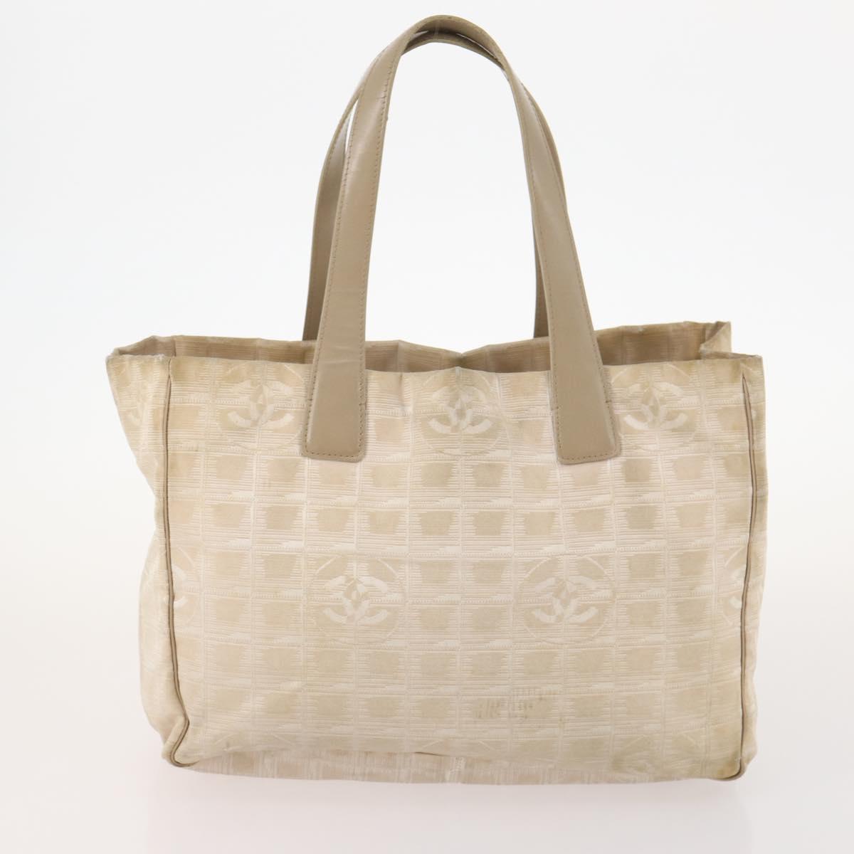 CHANEL New Travel Line Tote Bag Nylon 3 Set Beige CC Auth ep13033