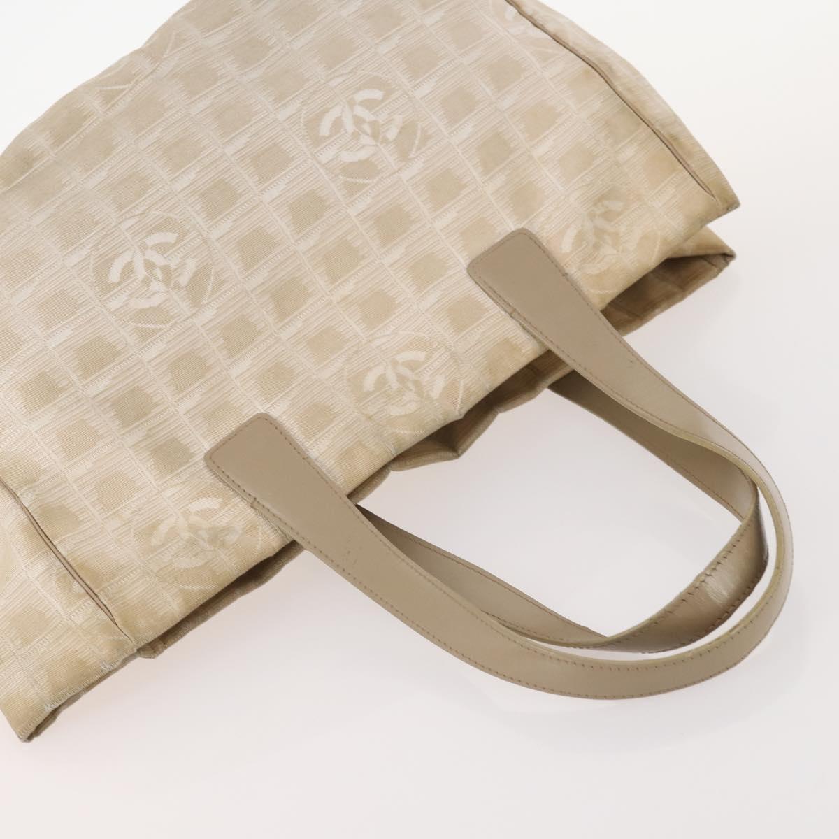 CHANEL New Travel Line Tote Bag Nylon 3 Set Beige CC Auth ep13033