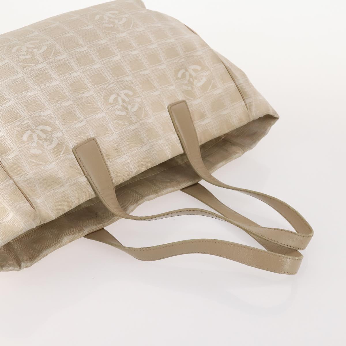 CHANEL New Travel Line Tote Bag Nylon 3 Set Beige CC Auth ep13033