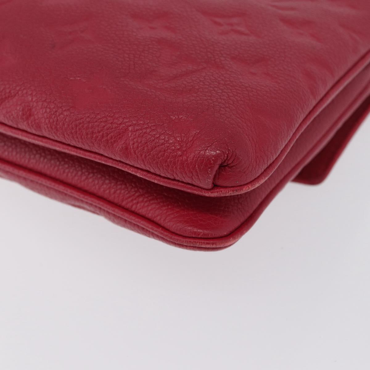 LOUIS VUITTON Monogram Empreinte Twice Shoulder Bag Cerise M50259 Auth ep13040