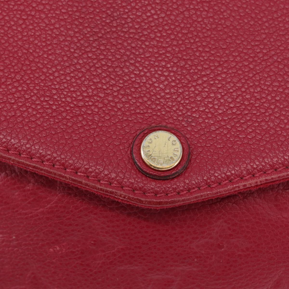 LOUIS VUITTON Monogram Empreinte Twice Shoulder Bag Cerise M50259 Auth ep13040