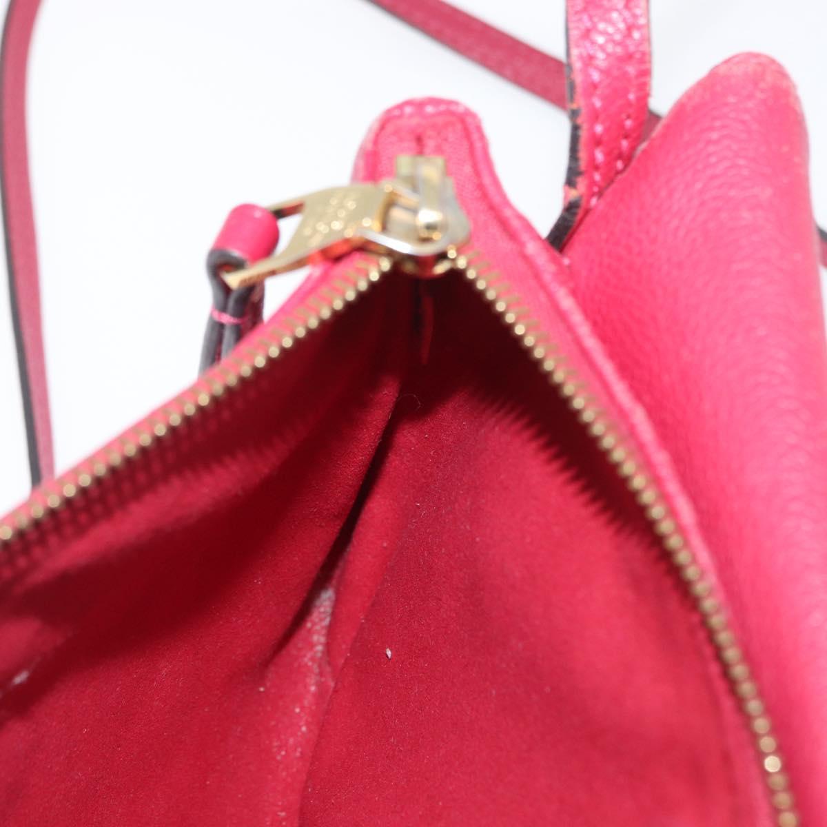 LOUIS VUITTON Monogram Empreinte Twice Shoulder Bag Cerise M50259 Auth ep13040