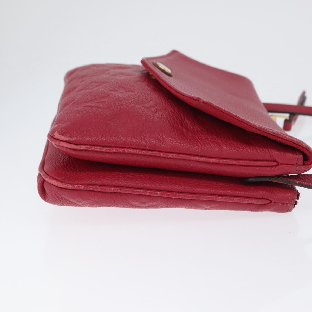 LOUIS VUITTON Monogram Empreinte Twice Shoulder Bag Cerise M50259 Auth ep13040