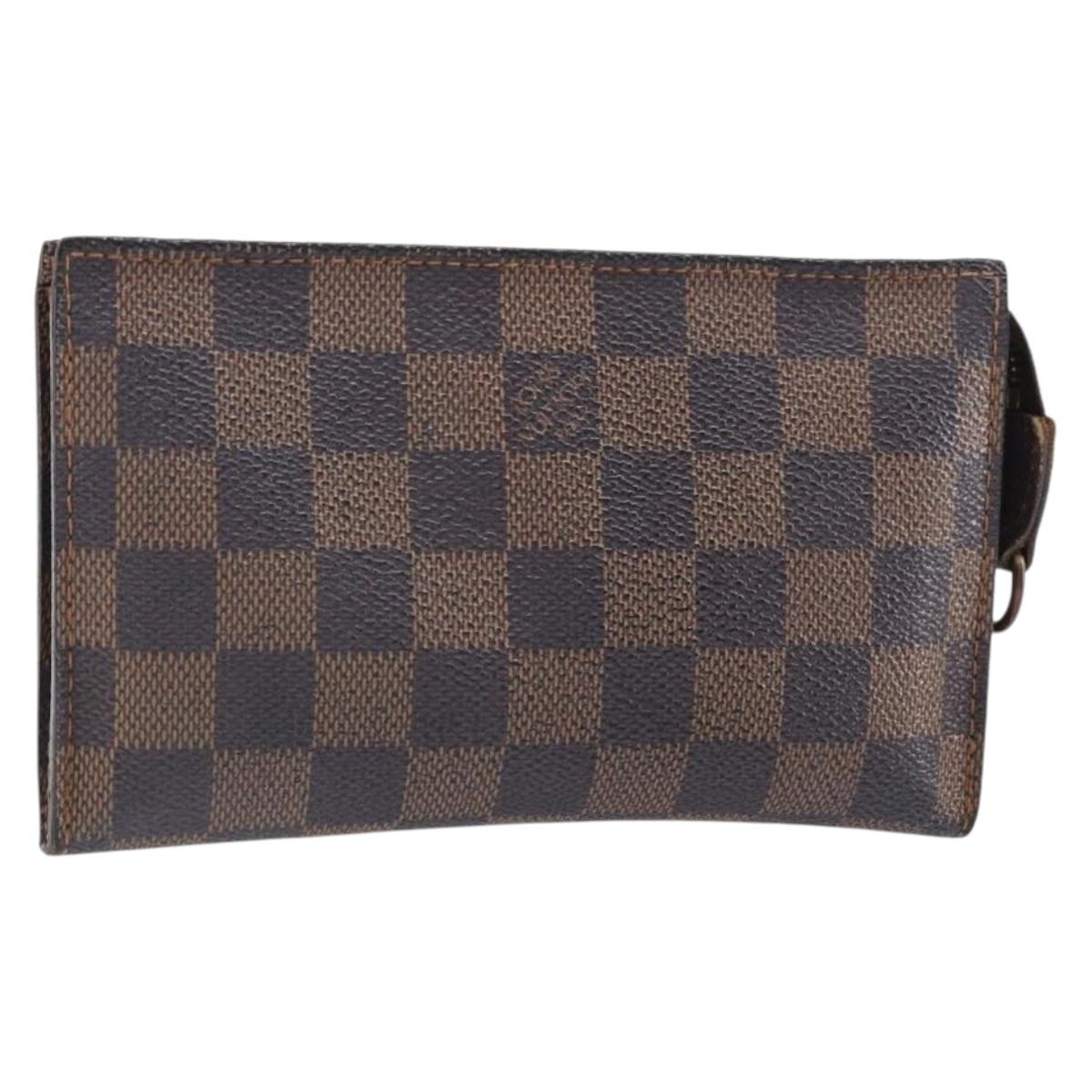 LOUIS VUITTON Damier Ebene Marais Pouch LV Auth ep13046