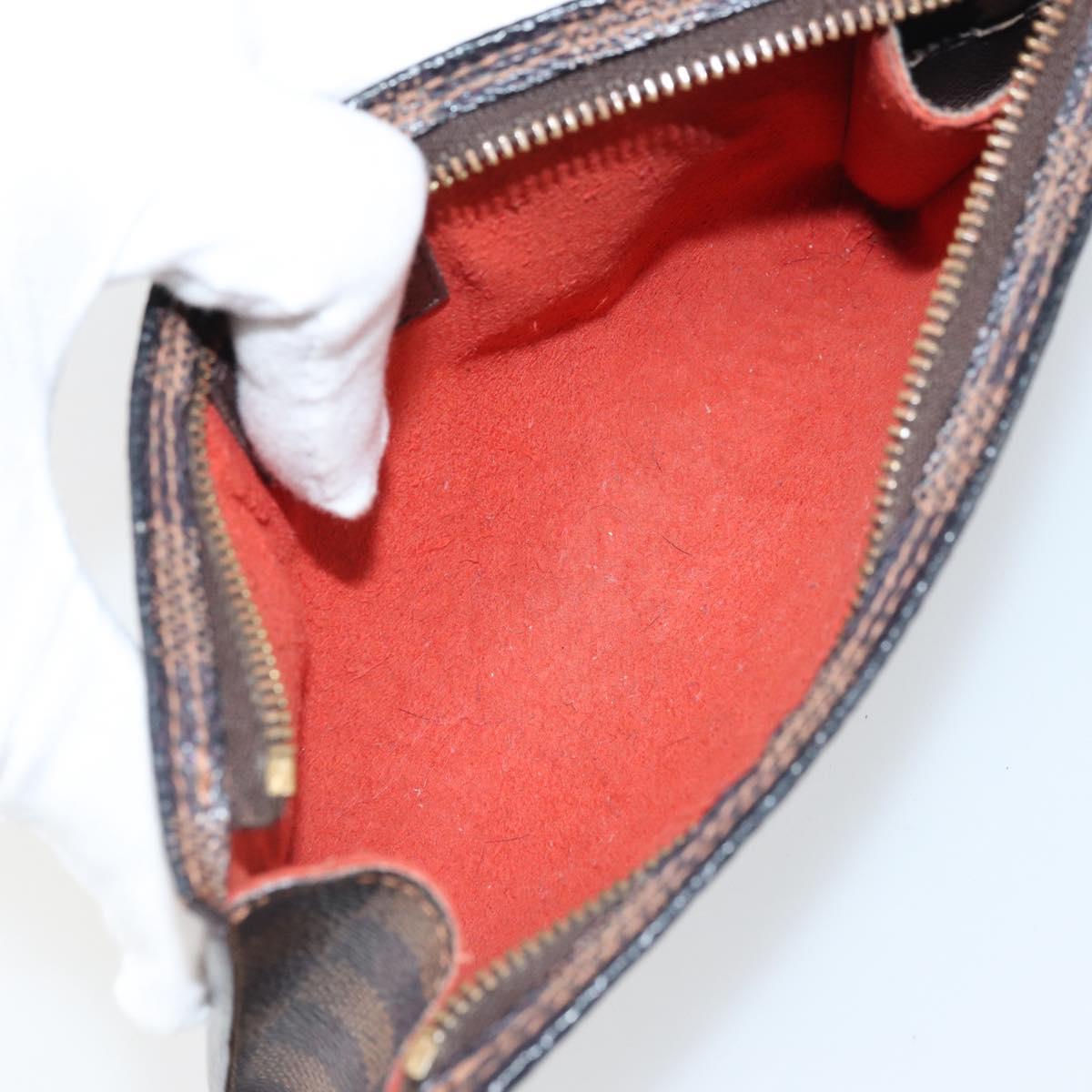 LOUIS VUITTON Damier Ebene Marais Pouch LV Auth ep13046