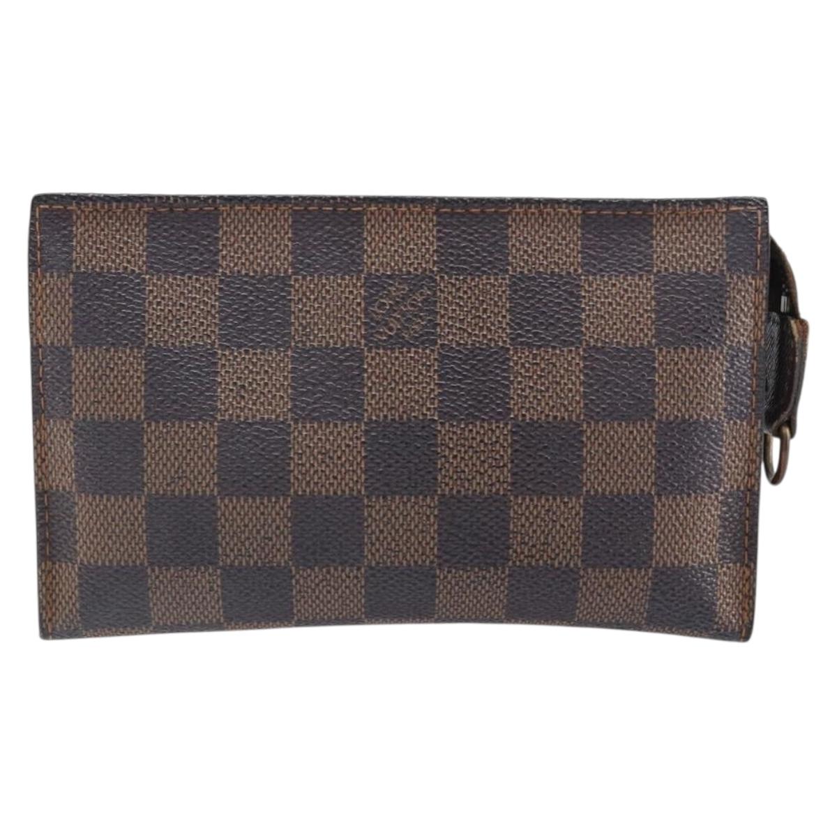 LOUIS VUITTON Damier Ebene Marais Pouch LV Auth ep13046
