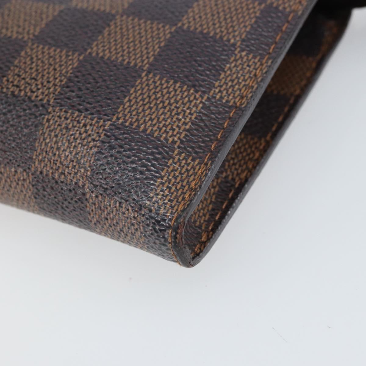 LOUIS VUITTON Damier Ebene Marais Pouch LV Auth ep13046