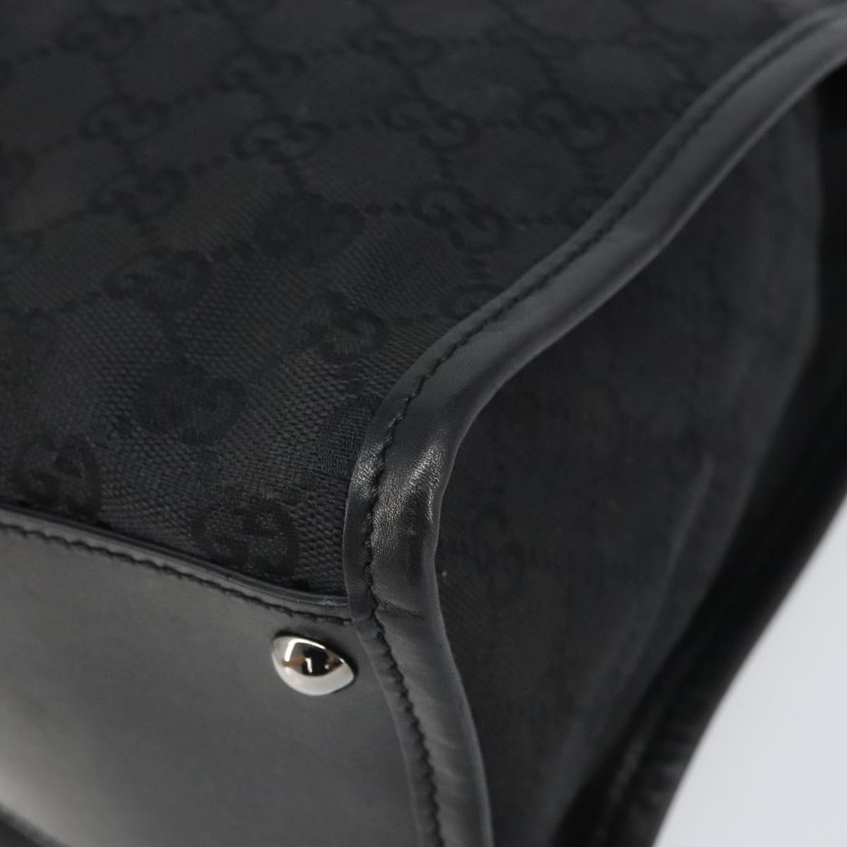 GUCCI GG Canvas Shoulder Bag Black Silver 110292 Auth ep13049
