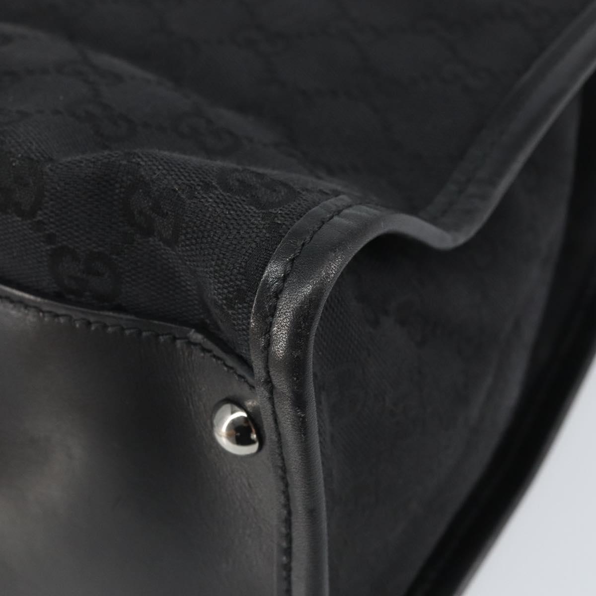 GUCCI GG Canvas Shoulder Bag Black Silver 110292 Auth ep13049