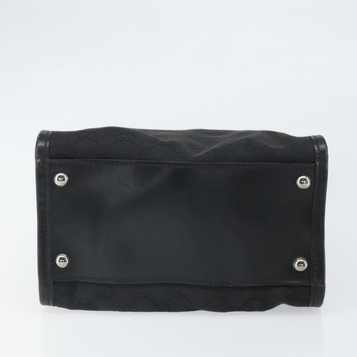 GUCCI GG Canvas Shoulder Bag Black Silver 110292 Auth ep13049