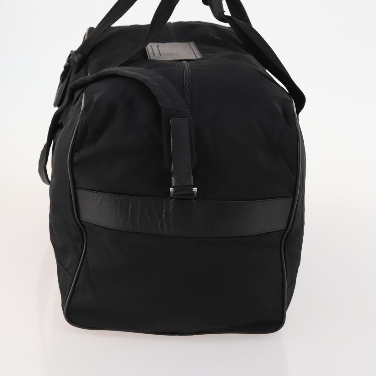 PRADA Boston Bag Nylon 2way Black Silver Auth ep13054