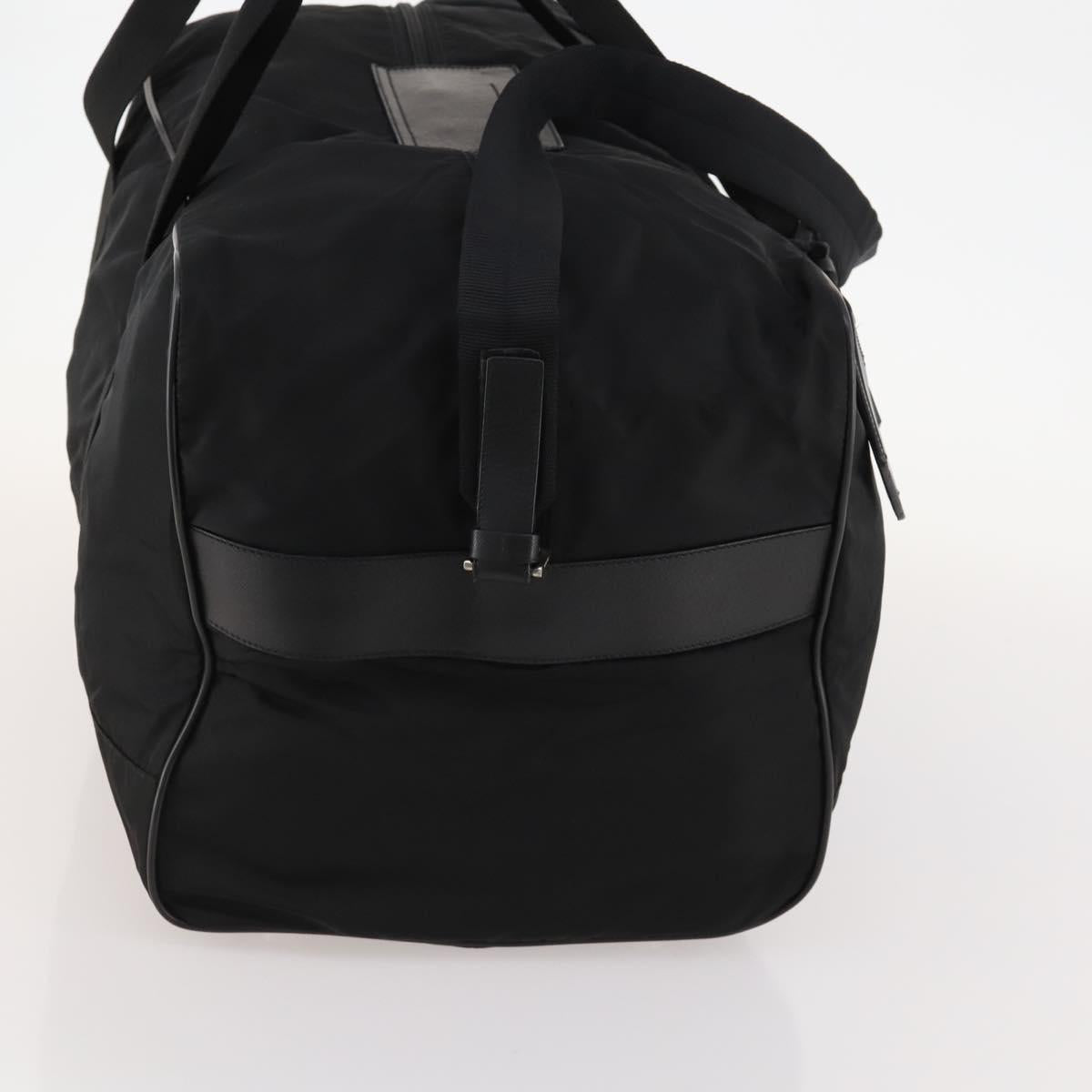 PRADA Boston Bag Nylon 2way Black Silver Auth ep13054