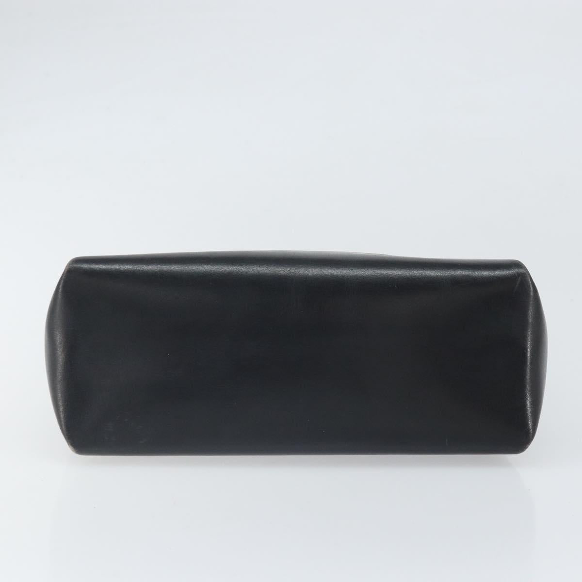 GUCCI Shoulder Bag Leather Black Gold Auth ep13065