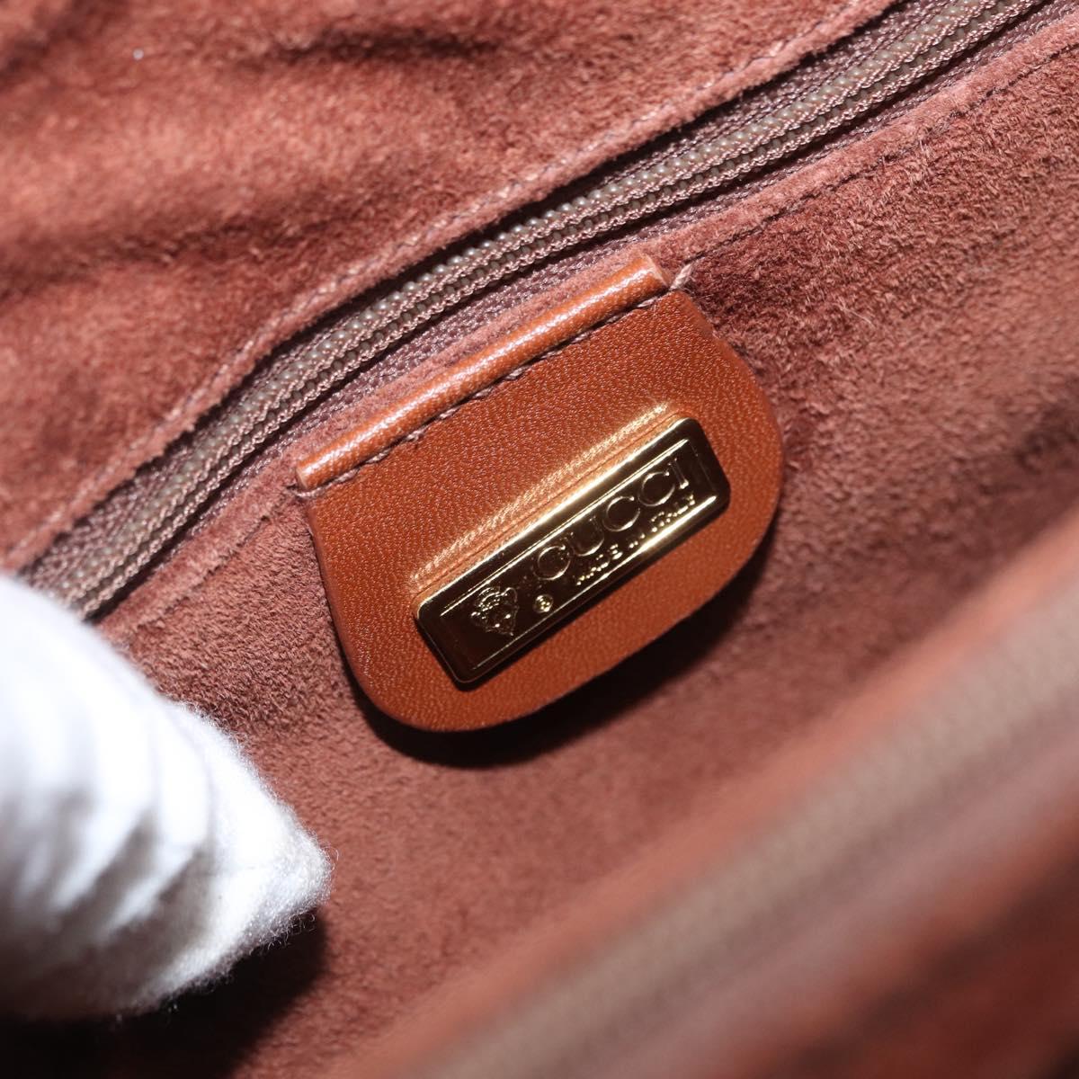 GUCCI Hand Bag Leather 2way Brown Gold 000 101 0274 Auth ep13069