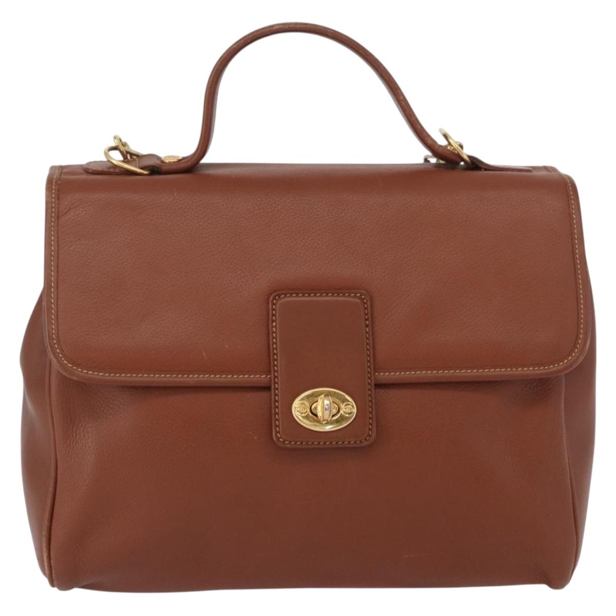GUCCI Hand Bag Leather 2way Brown Gold 000 101 0274 Auth ep13069
