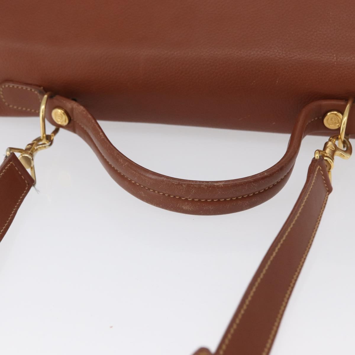 GUCCI Hand Bag Leather 2way Brown Gold 000 101 0274 Auth ep13069