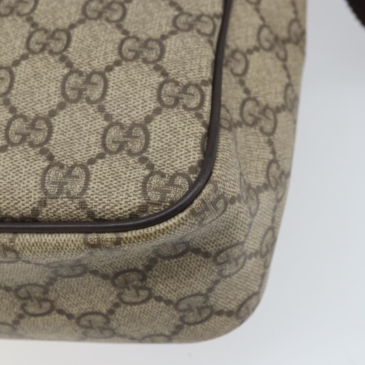 GUCCI GG Supreme Shoulder Bag PVC Beige Gold 201448 Auth ep13070