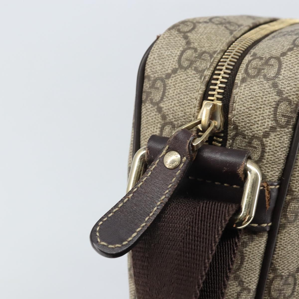 GUCCI GG Supreme Shoulder Bag PVC Beige Gold 201448 Auth ep13070