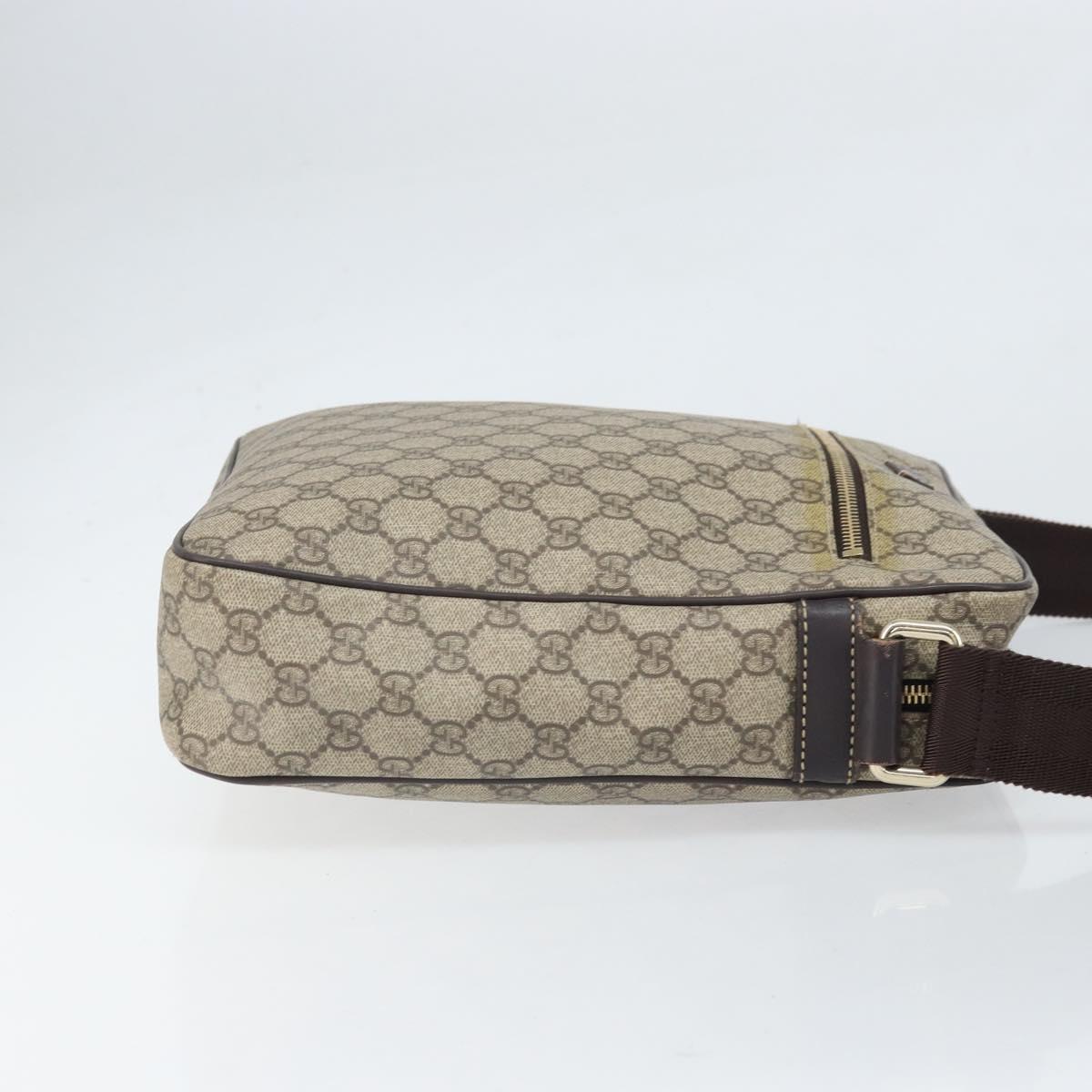 GUCCI GG Supreme Shoulder Bag PVC Beige Gold 201448 Auth ep13070