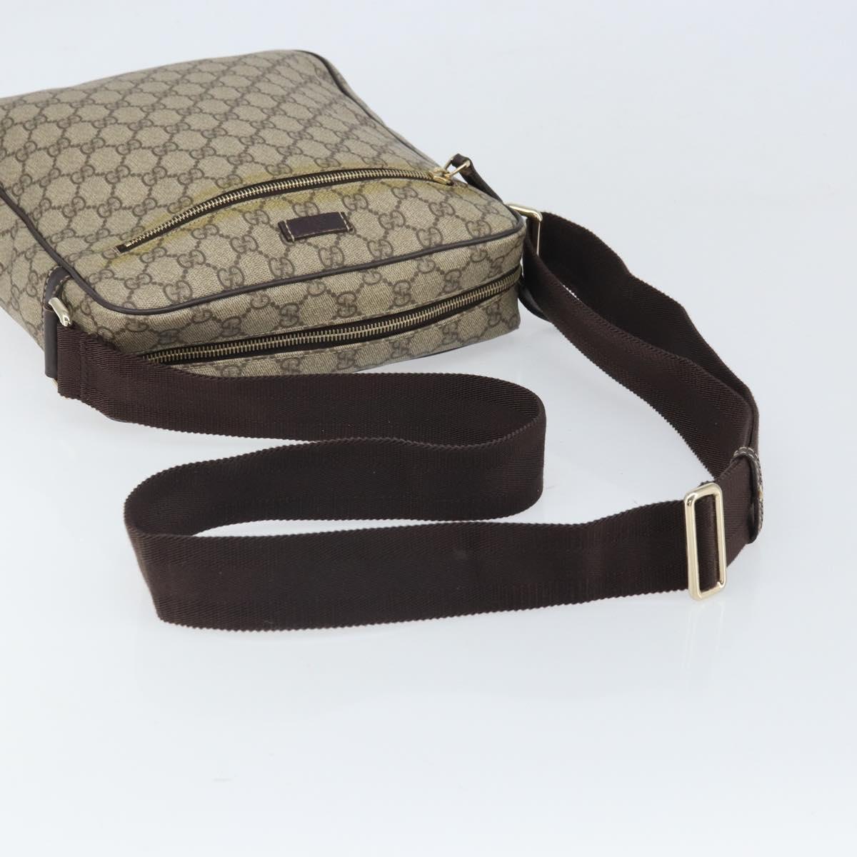 GUCCI GG Supreme Shoulder Bag PVC Beige Gold 201448 Auth ep13070