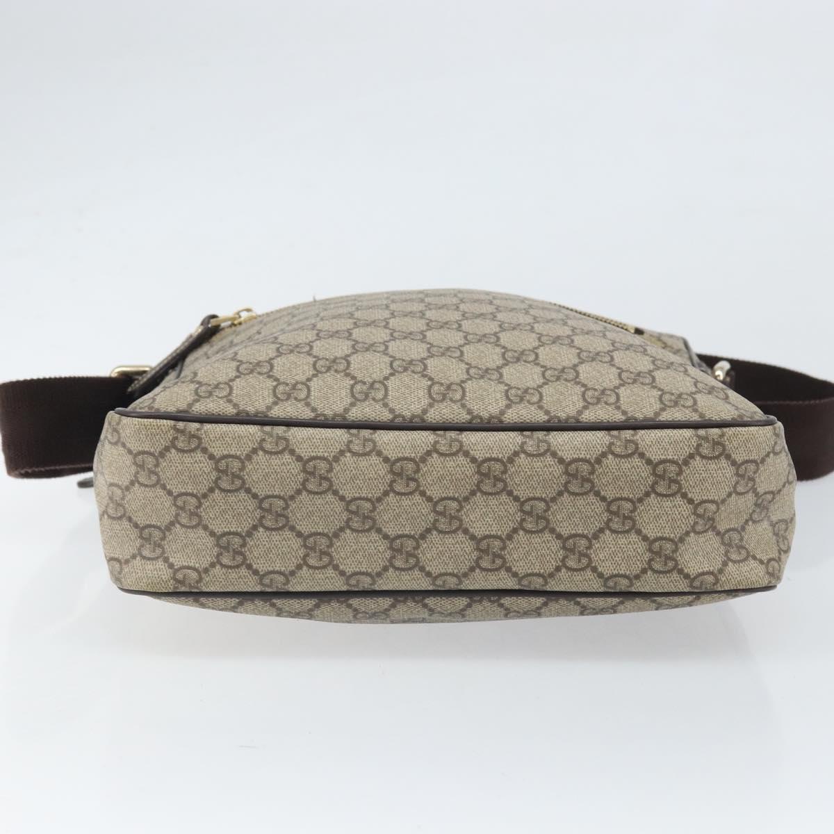 GUCCI GG Supreme Shoulder Bag PVC Beige Gold 201448 Auth ep13070
